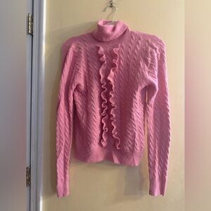 J Crew Pink Cable Knit Sweater, XS